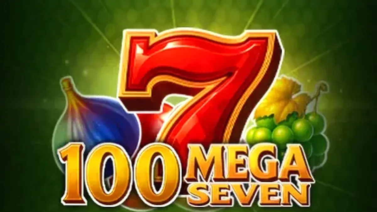 Tampilan layar mesin slot 100 Mega Seven dengan simbol klasik