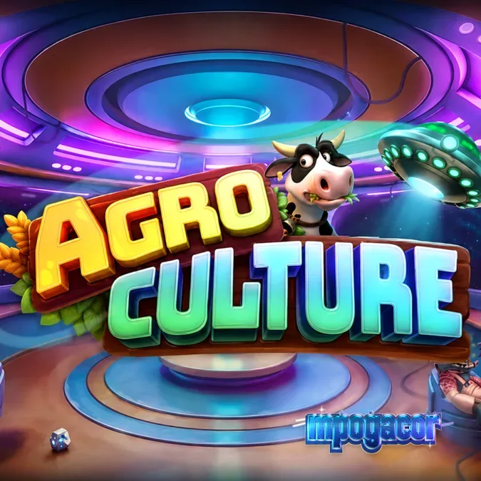 Tampilan visual slot AgroCulture dengan tema pertanian dan alien