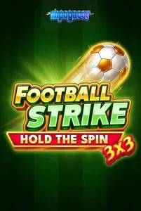 Tampilan visual slot 3x3 Football Strike dengan elemen sepak bola dan simbol klasik.